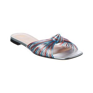 Valentino Annet Leather Sandal, Silver